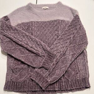 Easel Lavender Crew Neck Sweater